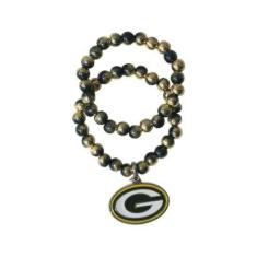 Pulseira Green Bay Packers NFL Dupla C/ Pingente Metálico-Unissex
