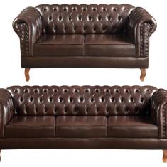 Sofá 2 e 3 Lugares Decoração Sala Recepção Retrô Dom Pedro Café