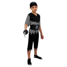 Fantasia Pirata Masculino Infantil Marujo Festa Carnaval Bloquinho Halloween Aniversario Noites do Terror Zumbi