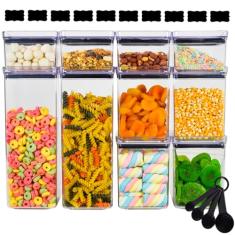 Kit 10 Potes Herméticos Quadrados Empilháveis - Paramount