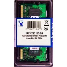 Memória RAM 4GB Kingston DDR4 SO-DIMM 2666MHz KVR26S19S8/4 - Rhos
