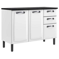 Balcão New Premium 3 Portas 2 Gavetas para Cozinha Itatiaia Cor Branco