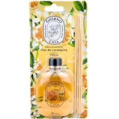 Giorno Casa, Difusor de fragrância para casa perfumada e aromatizada (Aromatizador de varetas), Aroma Flor de Laranjeira, 150ml, Laranja
