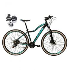 Bicicleta Aro 29 Ksw Mwza 24v Câmbio Shimano Acera K7 Garfo Trava Freio A Disco - Preto/azul Tam.15