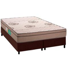 Cama Box Queen: Colchão Espuma Polar D33 Pérola + Base CRC Courano Brown(158x198)