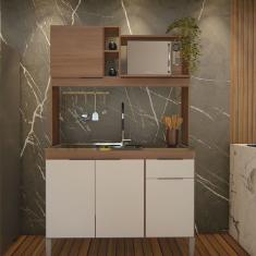 Cozinha Elegance Compacta 4 Portas 1 Gaveta Nicho Para Micro Manchester Branco