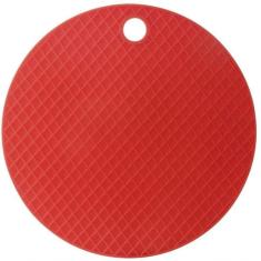 Descanso De Panela Redondo De Silicone Vermelho 20x20 Cm - Mimo Style - Sn1057