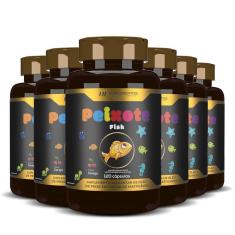 6X Peixote Omega 3 Kids Mastigavel 120Caps Hf Suplementos