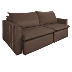 Sofá Retrátil Reclinável 2 lugares 180 cm México Veludo Marrom K01 - D