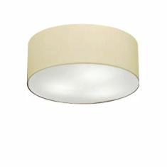 Plafon Cilíndrico Md-3046 Cúpula Em Tecido 35x12cm Algodão Crú - Bivolt