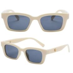 Óculos De Sol Vintage Feminino Masculino Branco Uv400 Retrô