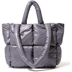 Bolsa De Ombro Grande Puffer, Bolsa Acolchoada De Algodão Acolchoado Elegante E Chique Para Mulheres, Bolsa De Inverno Macio Puffer Bolsa De Travesseiro De Nylon Para Baixo Bolsas Femininas E Bols