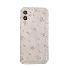 Flor capa de telefone capa de silicone macio para iphone 14 12 mini 11 13 pro max 8 7 plus xs xr x concha protetora transparente fofa, flor, para iphone12 pro