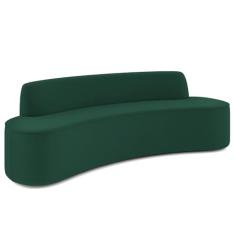 Sofá 5 Lugares Sala de Estar Cancún D02 Veludo Verde Musgo 300 cm C-303 - Lyam Decor