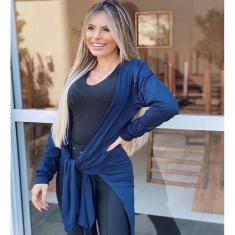  Cardigan Viscolycra  Feminino Longo - Único