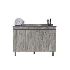 Balcão Gabinete de Pia sem Tampo 120cm 3 Portas Manu - AJL Móveis