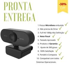 Webcam Microfone Full Hd 1080p Camera Computador Plug & Play