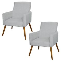 Kit 02 Poltronas Decorativas Para Sala de Estar e Recepção Maria W01 L