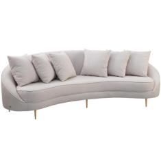 Sofá 3 Lugares Para Sala de Estar Living Orgânico 250cm Moah T03 Linho