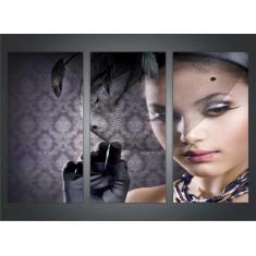 Quadro Decorativo Cabeleireira Salão De Beleza Maquiagem Manicure Com 