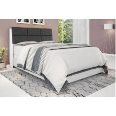 Cabeceira box Casal 1,38 Isis Branco com Painel Class Preto - Framar M