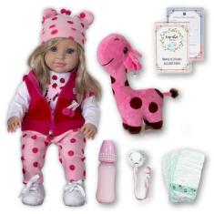 Boneca Infantil Recém- Nascido Reborn Adora Loira Pano - Cegonha Rebor
