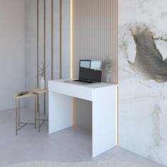 Mesa Escrivaninha Office Compacta com 1 Gaveta - Branco