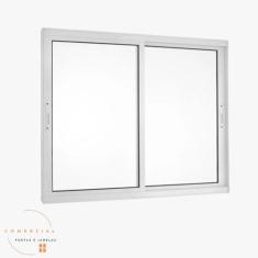 Janela 2 folhas 100 x 120 linha suprema alumínio 25mm antirruído branc