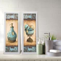 Kit 2 Quadros Decorativos Lavabo Perfume Provençal Arabesco Sabonete A