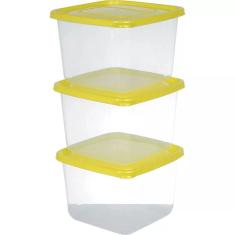 Conjunto 3 Potes Quadrado 2,6L Po-21 São Bernardo