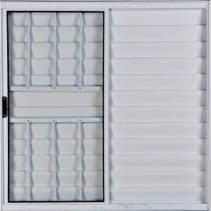 Janela Veneziana de Alumínio 3 Folhas 1,00x1,20 Grade Branco