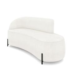 Sofá 3 Lugares Orgânico 180cm Pé Ferro Preto Morgan Bouclê Off White D03 - D`rossi