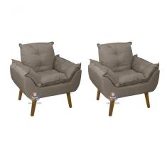 Kit 02 Poltrona Decorativa Opala Capuccino Smf Decor