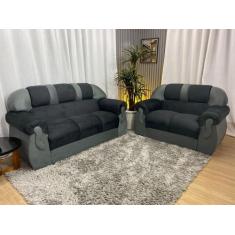 Sofá 2 e 3 Lugares Preto com Cinza 601/605 Corsa - Alpoim