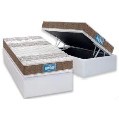 Cama Box Baú Solteiro: Colchão Anatômico Probel D33 Guarda Costas PróIntense Plus + Base CRC Courano White (88x188)