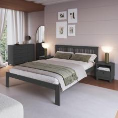 Cama de Casal Júlia de Madeira Maciça com Lastro - B&B