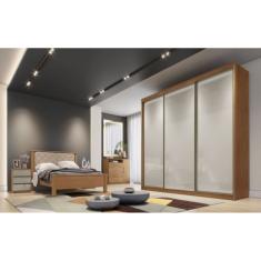 Guarda Roupa Casal 3 Portas 8 Gavetas Arezzo - Novo Horizonte