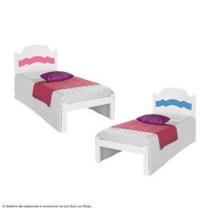 Cama Iris Solteiro 0,88cm Branco-azul-rosa - Cambel