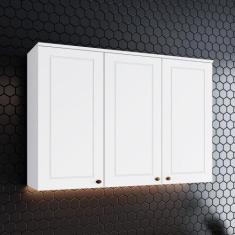 Armário Aéreo de Cozinha 120 Cm 3 Portas Americana Henn, Branco HP