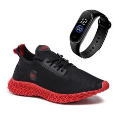 Tênis Masculino Conforto, Desempenho e Versatilidade para uma vida Ativa + Relógio Digital Fino-Masculino