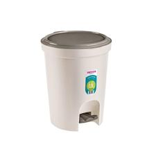 Sanremo - Lixeira Plástica com Pedal de 6,6 Litros, Cor Creme, Linha Casablanca