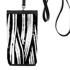 Bolsa para celular com textura de linha vertical para escova, bolso preto