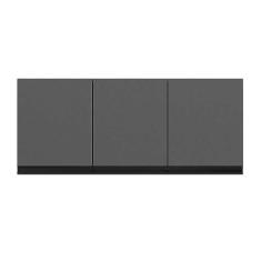 Armário Aéreo para Cozinha Andréia 3 Portas Cinza fosco - AJL