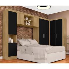 Guarda Roupa Casal Modulado Maeve Boreal/preto - Móveis Arapongas