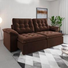 Sófa 4 Lugares Mozart Retrátil e Reclinável Bombom - Viero Móveis