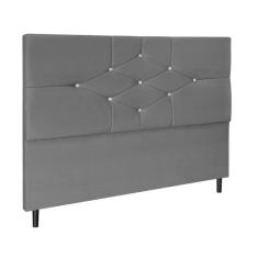 Cabeceira Cama Box Casal 140cm Camboriú Suede Cinza E-Frame