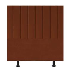 Cabeceira Estofada Cama Box Solteiro 100 Cm Mavie Veludo terracota
