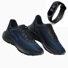 Tênis Masculino Esporte Leve Cardaço Academia Corrida Dia a Dia + Relógio-Masculino