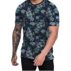 Camiseta Florida Orquídea Azul Floral - Di Nuevo, G, Azul marinho