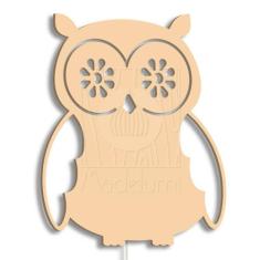 Luminária Abajur Parede Coruja B Madeira G9 30cm Decoração - Madelumi,